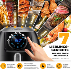 Airfryer - Heteluchtfriteuse - 5 Liter - 1800W - Zwart - Stillstern