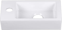 Wastafel - Keramiek - Hangend - 37x18,5 cm - Wit - HOROW