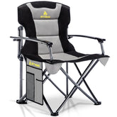 Symino opvouwbare campingstoel, maximaal 150 kg draagvermogen, met armleuningen - Opvouwbare stoel voor tuin/vissen/buitengebruik, Grijs