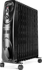 Olieradiator - 2500W Heater - Elektrische kachel - met Thermostaat - Zwart - Aigostar
