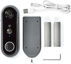 NEDIS SmartLife Video Doorbell | Wi-Fi | Batterij aangedreven | Android/IOS | Full HD 1080p | Cloud/MicroSD | IP54 | met Motion Sensor | Night Vision | Grijs