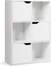 Boekenkast - Boekenrek - Wandkast - 29x60x90 cm - Wit - COSTWAY