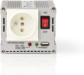 Nedis PIMS30024E omvormer gemodificeerde sinusgolf | 24 V DC – 230 V AC | 300 W | 1-polig geaarde/1x USB-uitgang