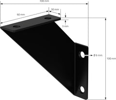 Plankdrager - Plankdragers metaal - Set van 2 stuks - 10 cm - Zwart - ML-Design