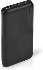 Nedis Compacte Powerbank 10000 mAh – 18W Snellader – Noodpakket – USB-A & USB-C – Universeel voor Smartphones, Tablets & Gadgets – LED Indicator – Zwart