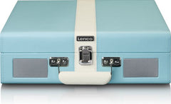 Classic Phono Retro Platenspeler - Vinyl Koffer met Bluetooth - Auto-stop - TT-110BUWH - Blauw Wit