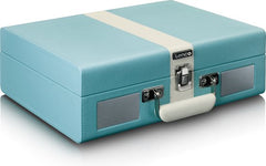 Classic Phono Retro Platenspeler - Vinyl Koffer met Bluetooth - Auto-stop - TT-110BUWH - Blauw Wit