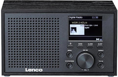 Lenco Radio op Batterijen - Compacte DAB FM Radio - Bluetooth - Houten behuizing - DAR-017BK - Noodradio - Noodpakket - Zwart