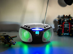 Lenco SCD-550SI - Draagbare radio met Bluetooth® en LED verlichting - Zilver