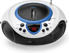 Lenco SCD-38 - Draagbare radio CD speler met USB aansluiting - Wit/Blauw