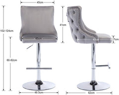 Barkrukken set van 2 - Barstoel met rugleuning - Barkruk - Barstoelen - Grijs - Chairus®