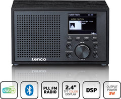 Lenco Radio op Batterijen - Compacte DAB FM Radio - Bluetooth - Houten behuizing - DAR-017BK - Noodradio - Noodpakket - Zwart
