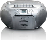 Lenco SCD-420SI - Draagbare radio CD speler met MP3 optie en koptelefoon - Zilver