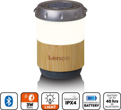Lantaarn met ingebouwde Bluetooth Speaker - Bamboo - Lenco BTL-030BA