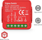 Zigbee Schakelaar inbouw - Dubbele schakelaar - Inc. App - Rood - Nedis