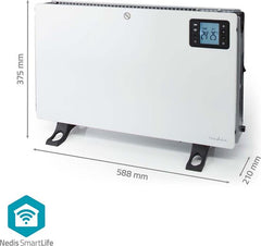 Nedis SmartLife Elektrische Convectorkachel - 2000 W - 3 Warmtestanden - Afstandsbediening - Regelbare Thermostaat - Verwarming - Wit