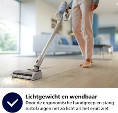Philips Steelstofzuiger Draadloos XC2011/01 - Zuigmond met LED verlichting - Zonder Zak - Incl Handstofzuigerfunctie - Alle Vloertypen - Lichtgewicht