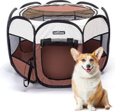 Puppyren - Hondenren- Dierenren - 92x92x58 cm - Bruin - Nobleza