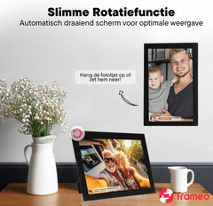 Digitale Fotolijst 10.1 inch - Glas Display - HD - Frameo App - Fotokader - Digitale kalender - WiFi - 16GB - IPS Touchscreen - PFF1037B - Denver