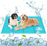 Koelmat Hond & Kat - 140x90 cm - XXXL - Blauw - Nobleza