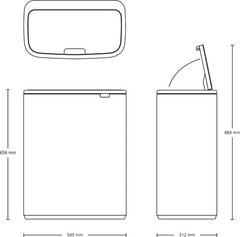 Brabantia Bo Touch Bin Prullenbak - 2 x 30 liter - Afvalscheiding - Matt Black
