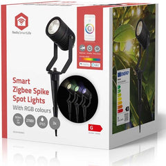 Nedis SmartLife Grondspot – Prikspot – Zigbee 3.0 – RGB & Warm Wit – Buitenverlichting – Waterdicht – Aluminium – 3 Stuks