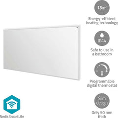 Nedis SmartLife Infrarood Verwarming 700 W – Slimme Kachel - Thermostaat – Geschikt voor Badkamer - Afstandsbediening & App