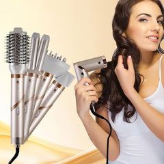 Hatteker Multistyler 5-in-1 - Haardroger, Föhnborstel & Krultang - Complete Styling Set voor Krullen en Steil Haar - 110.000 RPM, Opvouwbare, Ionentechnologie