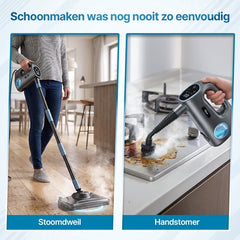 Olvy 14-in-1 Stoomreiniger - Dweilfunctie - Touchscreen - 125° Stoom – Mop - Tapijtreiniger – Vlekkenreiniger – Zetelreiniger - Handstoomreiniger – 5M Snoer