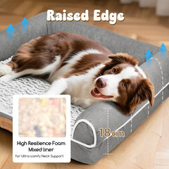 Hondenmand Orthopedisch - Hondenkussen - Hondenbed - Grijs - 91x68 cm - Nobleza