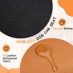 Nobleza Hondenautostoel - Hondenmand Auto - Autostoel Hond - Water- en Vuilafstotend - PU Leer - 92 x 52 x 47 cm - Oranje