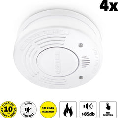 Alecto Rookmelder SD1010 4X - Brandmelder met batterij voor 10 jaar - 4 stuks