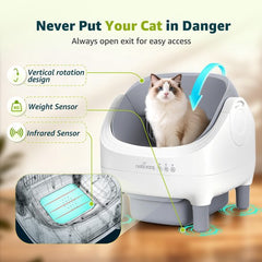 Automatische Kattenbak - Zelfreinigende Kattenbak - Incl. App - Nobleza •