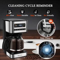 Koffiezetapparaat - filterkoffie - Glazen pot - RVS - 1,8L - Taylor Swoden