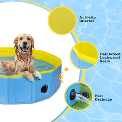 Hondenzwembad - 120x30cm - Dierenzwembad - Zwembad hond - Blauw/Geel - Nobleza