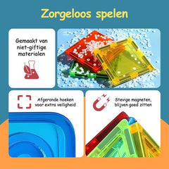 Magnetic Tiles - Speelgoed - Magnetische Tegels - Educatief & Constructie - Montessori - 74 Stuks - Bouwstenen - Blokken - Voor 3, 4, 5, 6, 7, 8, 9 Jaar - Bouw je Magna Wereld - Kinderen - Olvy