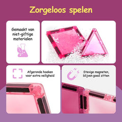Magnetic Tiles - Speelgoed - Magnetische Tegels - Prinsessen - Educatief & Constructie - Montessori - 81 Stuks - Bouwstenen - Bouwblokken - Voor 3, 4, 5, 6, 7, 8, 9 Jaar - Bouw je Magna Wereld - Kinderen - Olvy