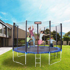Veiligheidsnet Trampoline - Randafdekking 366 cm - Trampoline net - 8 Stangen - AREBOS