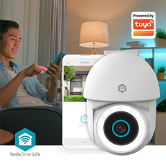 Nedis SmartLife Buitencamera – 3MP – WiFi – Spotlight – Pan & Tilt – IP65 – Wit •