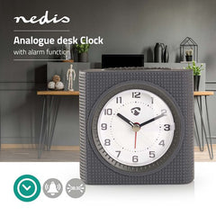 Nedis Analoge Wekker – Draadloos – Alarm – Snoozefunctie – Verlichting – Grijs