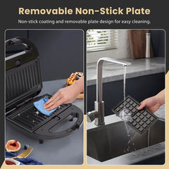 Tosti apparaat - Tosti ijzer - Contactgrill - Grill apparaat - 750W - Zwart - Aigostar