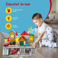 Magnetic Tiles - Treinen - Speelgoed - Magnetische Tegels - Educatief & Constructie - Montessori - Bouwstenen - Bouwblokken - Magna Wereld - Kinderen - Voor 3, 4, 5, 6, 7, 8 Jaar - Olvy •