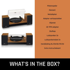 Platenspeler met Bluetooth - Twee externe Speakers - Auto-stop - LS-310WD - Hout - Lenco