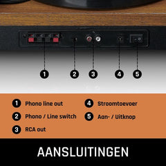 Platenspeler met Bluetooth - Twee externe Speakers - Auto-stop - LS-310WD - Hout - Lenco