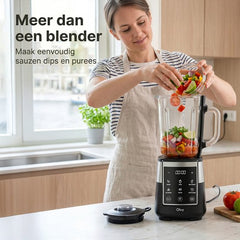 Olvy Kitchen Blender - Smoothie Maker - 1,5L Glazen Kan met To-Go Beker - IJscrusher & Zelfreinigend - BPA- en PFAS-vrij - Glas - Vaatwasserbestendig