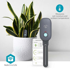 Nedis SmartLife Vochtmeter – Bluetooth – IP55 – App-bediening – Voor Planten – Wit