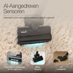 GoScrub® Steelstofzuiger Draadloos - 680W - Kruimeldief - 4 Opzetstukken - Stofzuiger 35kPa zuigkracht - Zonder zak op accu - Inclusief muurhanger - X680 Ultra