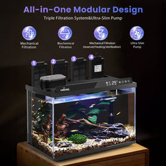 Smart Aquarium Kit - 44x24x28,5 cm - 30L - Zwart - Nobleza