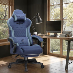 GTPLAYER - Gamingstoel Technisch - Met Lendensteun en 150 kg - Donkerblauw
