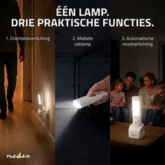 Nedis LED Oriëntatielicht en Zaklamp – Nachtlamp – Oplaadbaar – Bewegingssensor – 37 lm – 3 m Bereik